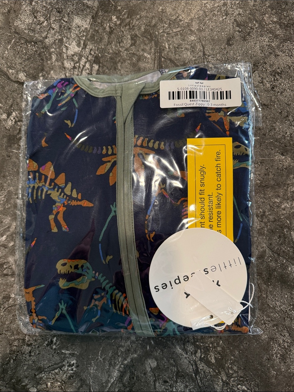 NIB Little Sleepies Fossil Quest Zippy
